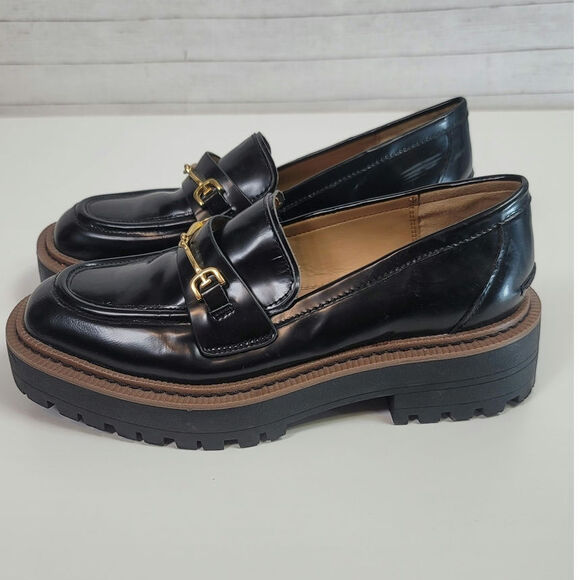 Sam Edelman Shoes - SAM EDELMAN LAURS PLATFORM LOAFERS IN BLACK PATENT LEATHER, SZ 6